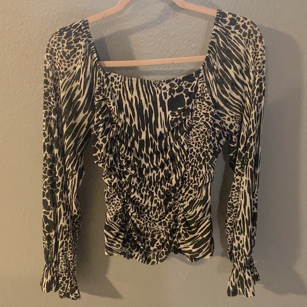 Ember- black and white leopard/zebra print